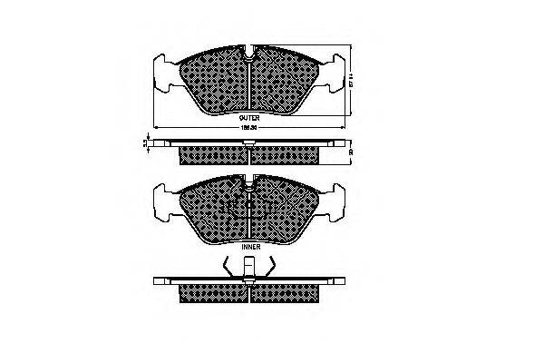 Комплект гальмівних колодок, дискове гальмо SPIDAN 30163