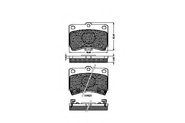 Комплект гальмівних колодок, дискове гальмо SPIDAN 31085