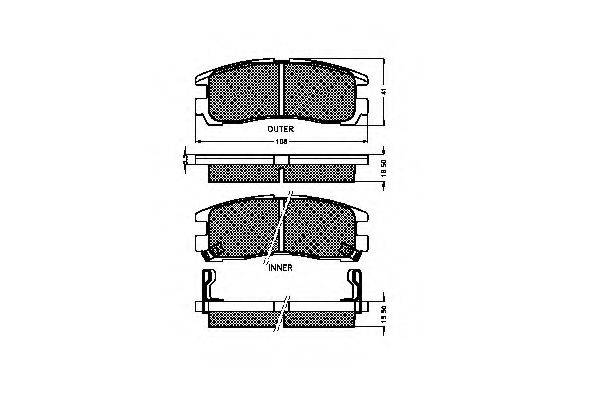Комплект гальмівних колодок, дискове гальмо SPIDAN 31712