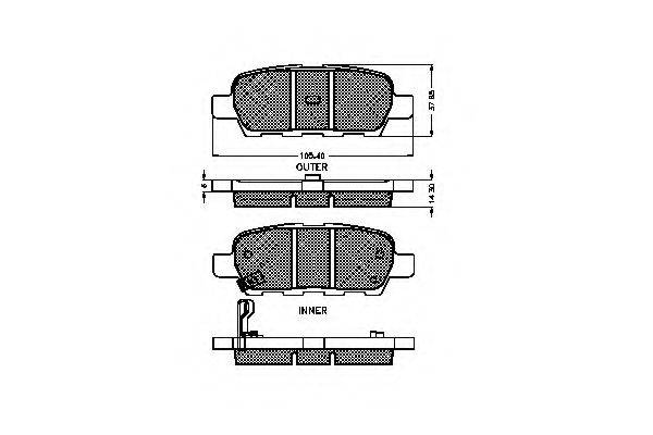 Комплект гальмівних колодок, дискове гальмо SPIDAN 32443