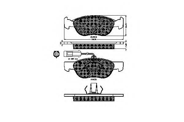 Комплект гальмівних колодок, дискове гальмо SPIDAN 32677