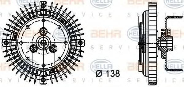 Зчеплення, вентилятор радіатора BEHR HELLA SERVICE 8MV 376 732-011