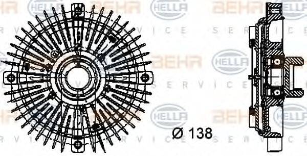 Зчеплення, вентилятор радіатора BEHR HELLA SERVICE 8MV 376 732-021