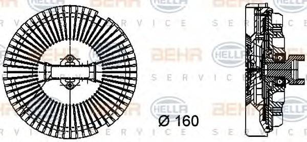 Зчеплення, вентилятор радіатора BEHR HELLA SERVICE 8MV 376 733-021