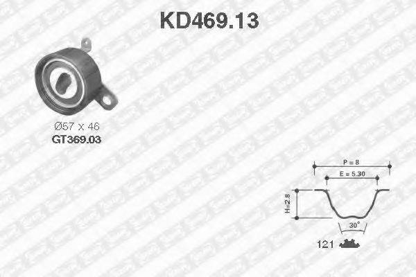 Комплект ременя ГРМ SNR KD469.13