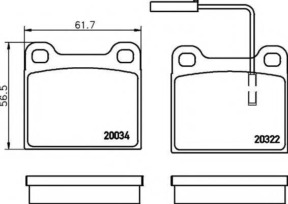 Комплект гальмівних колодок, дискове гальмо PAGID T1060