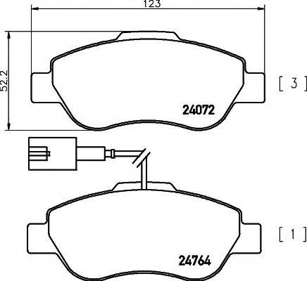 Комплект гальмівних колодок, дискове гальмо PAGID T1832