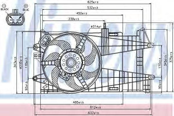 Вентилятор, охолодження двигуна NISSENS 85050