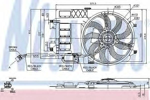 Вентилятор, охолодження двигуна NISSENS 85125