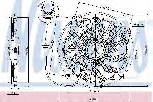 Вентилятор, охолодження двигуна NISSENS 85637