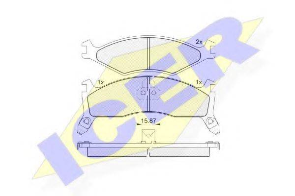 Комплект гальмівних колодок, дискове гальмо ICER 141270-205
