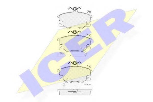 Комплект гальмівних колодок, дискове гальмо ICER 180439