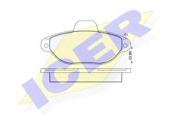 ICER 181018 Комплект гальмівних колодок, дискове гальмо