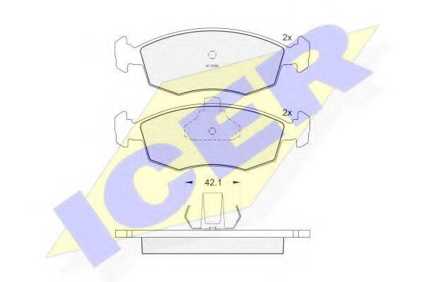 ICER 181441 Комплект гальмівних колодок, дискове гальмо