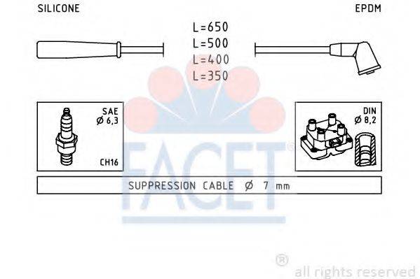 FACET 49851 Комплект дротів запалення