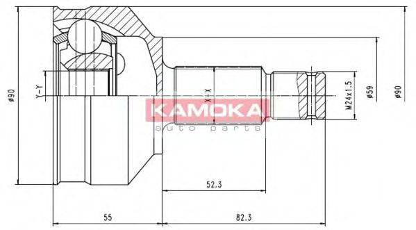 KAMOKA 6696 Шарнірний комплект, приводний вал