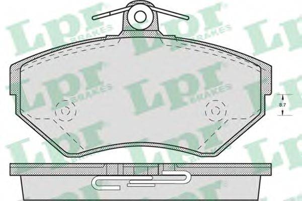 LPR 05P718 Комплект гальмівних колодок, дискове гальмо