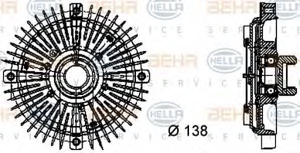 Зчеплення, вентилятор радіатора HELLA 8MV 376 732-021