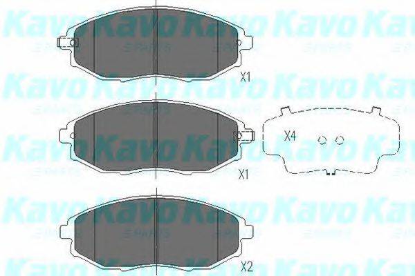 Комплект гальмівних колодок, дискове гальмо KAVO PARTS KBP-1011