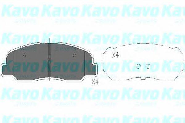 Комплект гальмівних колодок, дискове гальмо KAVO PARTS KBP-1504