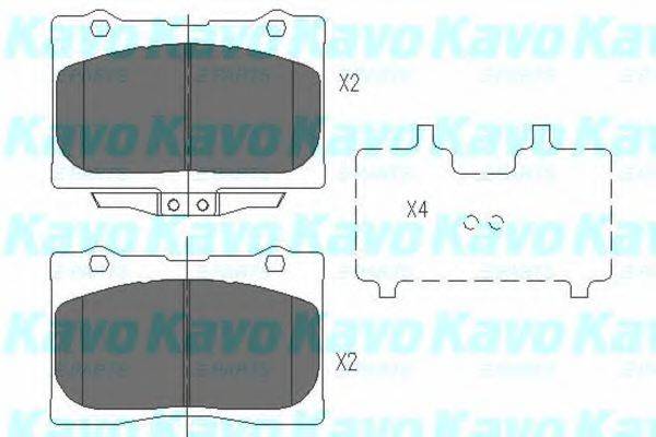 Комплект гальмівних колодок, дискове гальмо KAVO PARTS KBP-2039