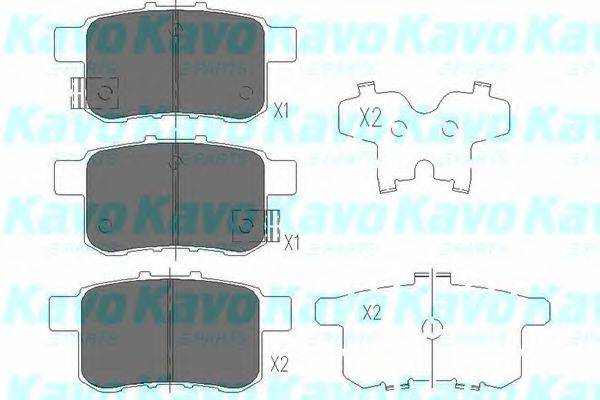 Комплект гальмівних колодок, дискове гальмо KAVO PARTS KBP-2044