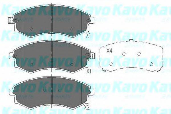 Комплект гальмівних колодок, дискове гальмо KAVO PARTS KBP-3029