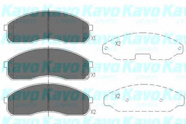 Комплект гальмівних колодок, дискове гальмо KAVO PARTS KBP-4012