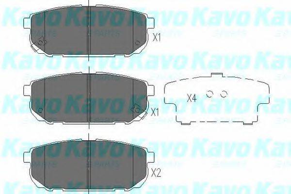 Комплект гальмівних колодок, дискове гальмо KAVO PARTS KBP-4015
