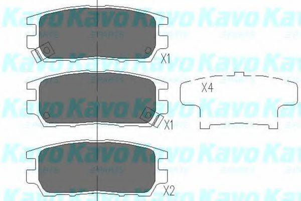 Комплект гальмівних колодок, дискове гальмо KAVO PARTS KBP-5504