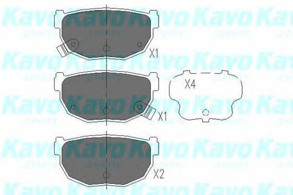 Комплект гальмівних колодок, дискове гальмо KAVO PARTS KBP-6542