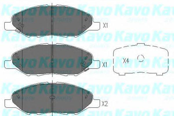 Комплект гальмівних колодок, дискове гальмо KAVO PARTS KBP-6578