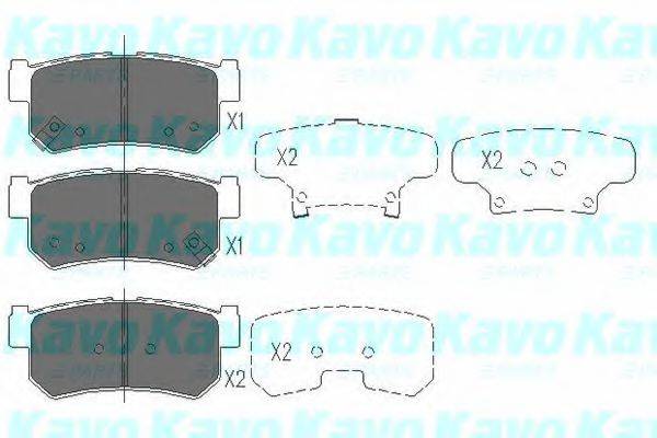 Комплект гальмівних колодок, дискове гальмо KAVO PARTS KBP-7501