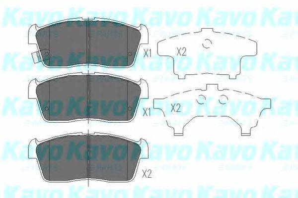 Комплект гальмівних колодок, дискове гальмо KAVO PARTS KBP-8507