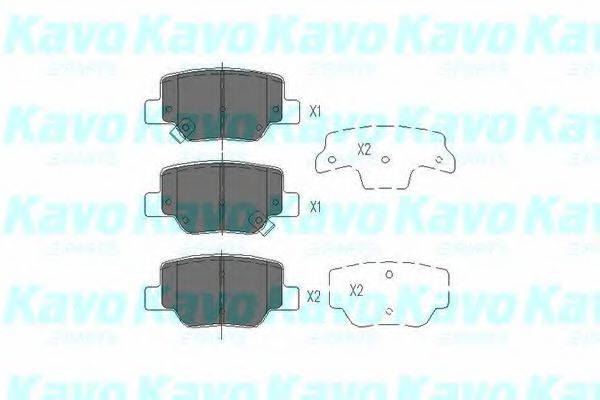 Комплект гальмівних колодок, дискове гальмо KAVO PARTS KBP-9115