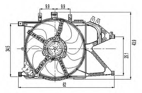 Вентилятор, охолодження двигуна NRF 47011