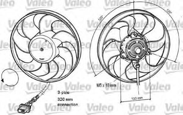 Вентилятор, охолодження двигуна VALEO 696078