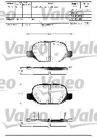 Комплект гальмівних колодок, дискове гальмо VALEO 601327