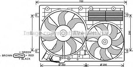 Вентилятор, охолодження двигуна AVA QUALITY COOLING VW7529