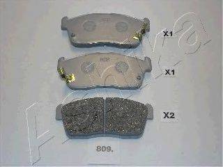 Комплект гальмівних колодок, дискове гальмо ASHIKA 50-08-809
