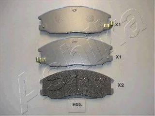 Комплект гальмівних колодок, дискове гальмо ASHIKA 50-H0-005