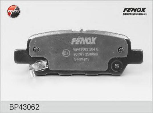 Комплект гальмівних колодок, дискове гальмо FENOX BP43062