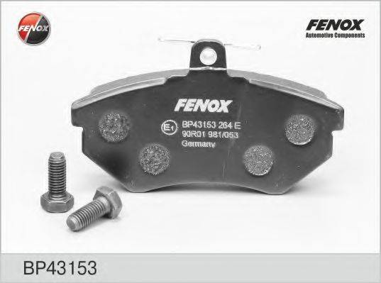 Комплект гальмівних колодок, дискове гальмо FENOX BP43153