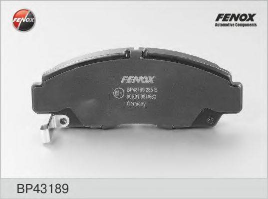 Комплект гальмівних колодок, дискове гальмо FENOX BP43189