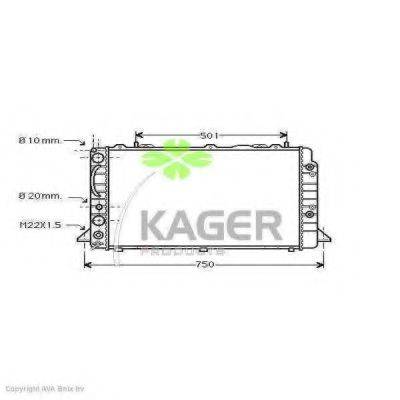 Радіатор, охолодження двигуна KAGER 31-0021