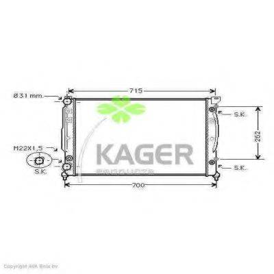 Радіатор, охолодження двигуна KAGER 31-0025
