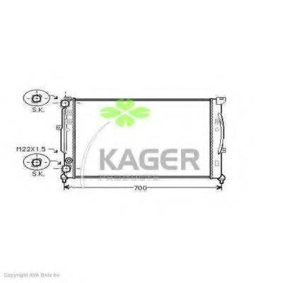Радіатор, охолодження двигуна KAGER 31-0028