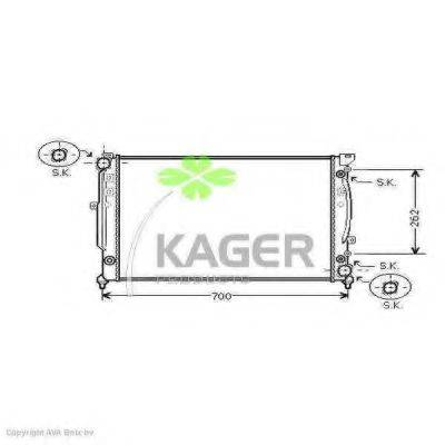 Радіатор, охолодження двигуна KAGER 31-0030