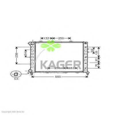 Радіатор, охолодження двигуна KAGER 31-0054