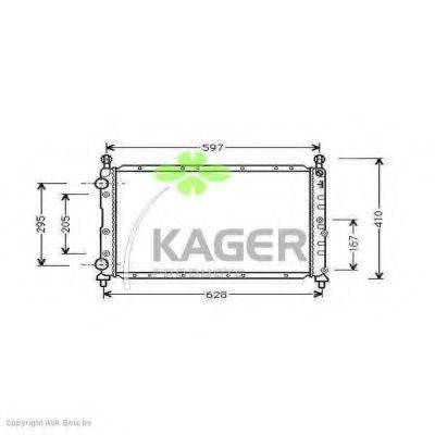Радіатор, охолодження двигуна KAGER 31-0060